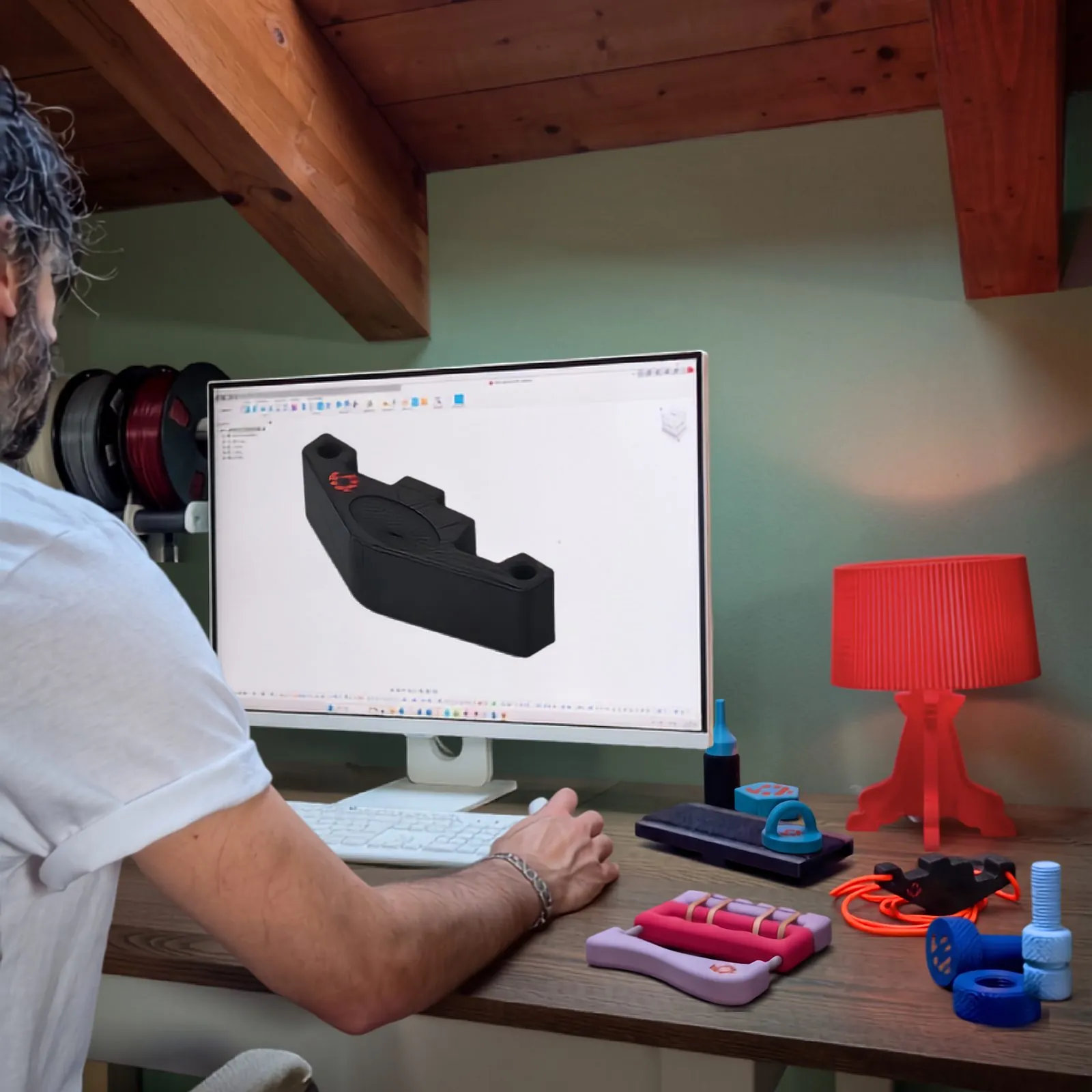 Fabio Spallanzani al lavoro sulla progettazione di un tool Focus3D